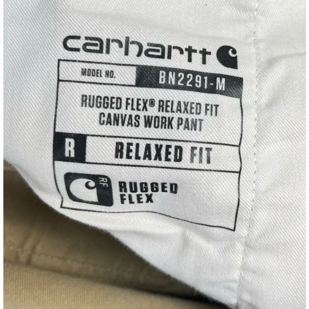 Carhartt Men’s Pants 50x32 Rugged Flex Relaxed Fit Pockets Khaki 13
